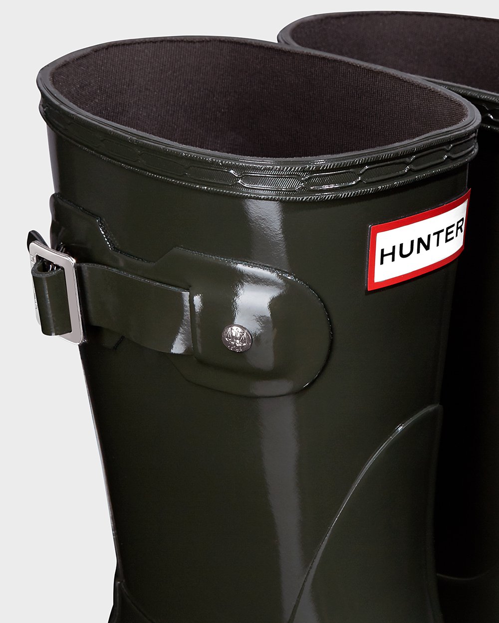 Hunter Original Gloss Short Rain Boots - Buy Womens Dark Olive - EXWAHU728